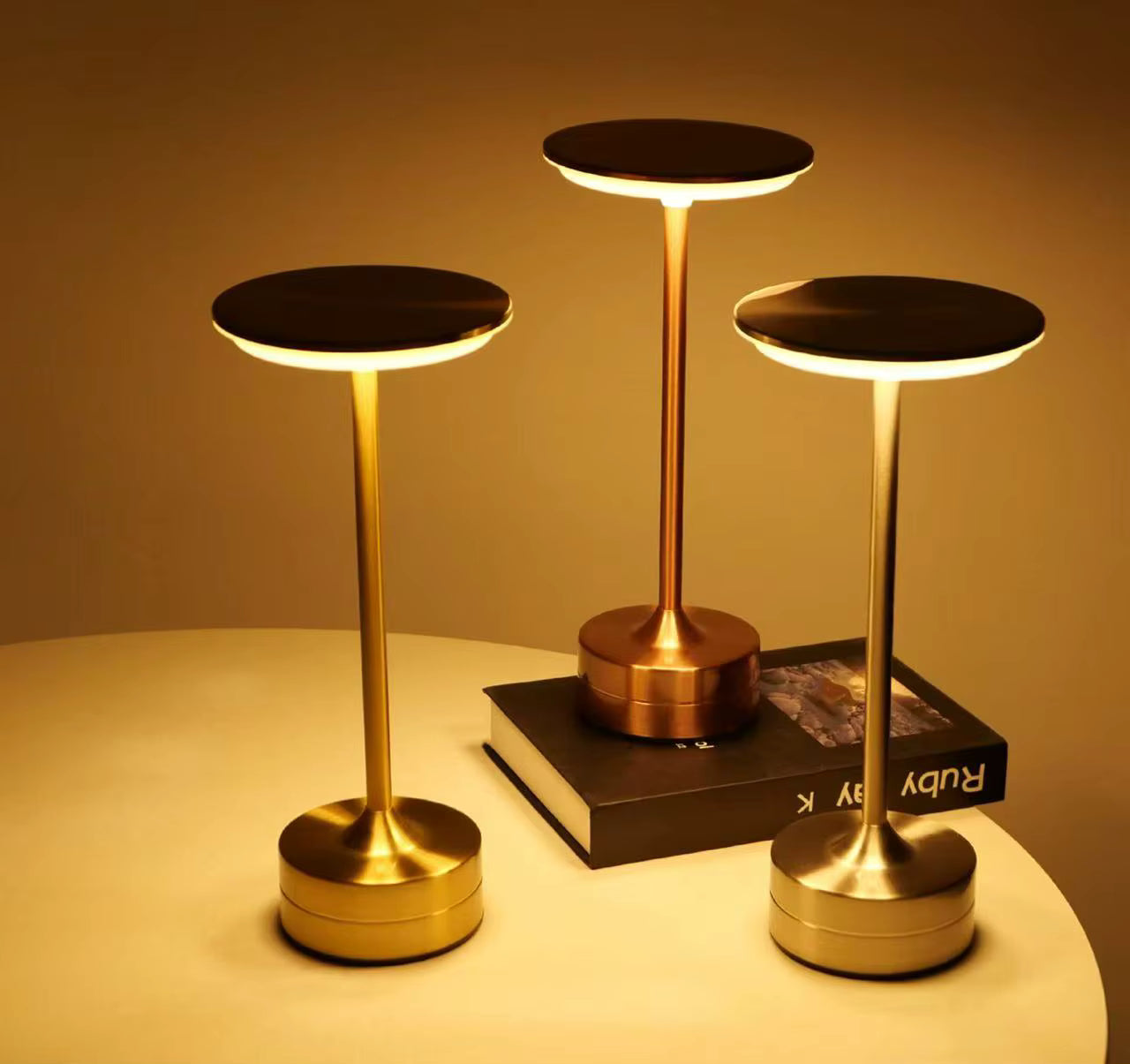 Luxury Touch Table Lamp — USB Rechargeable Wireless Light