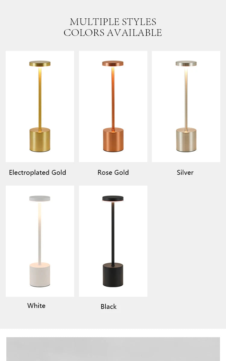 Slim Touch Table Lamp — 3 Color Modes Rechargeable