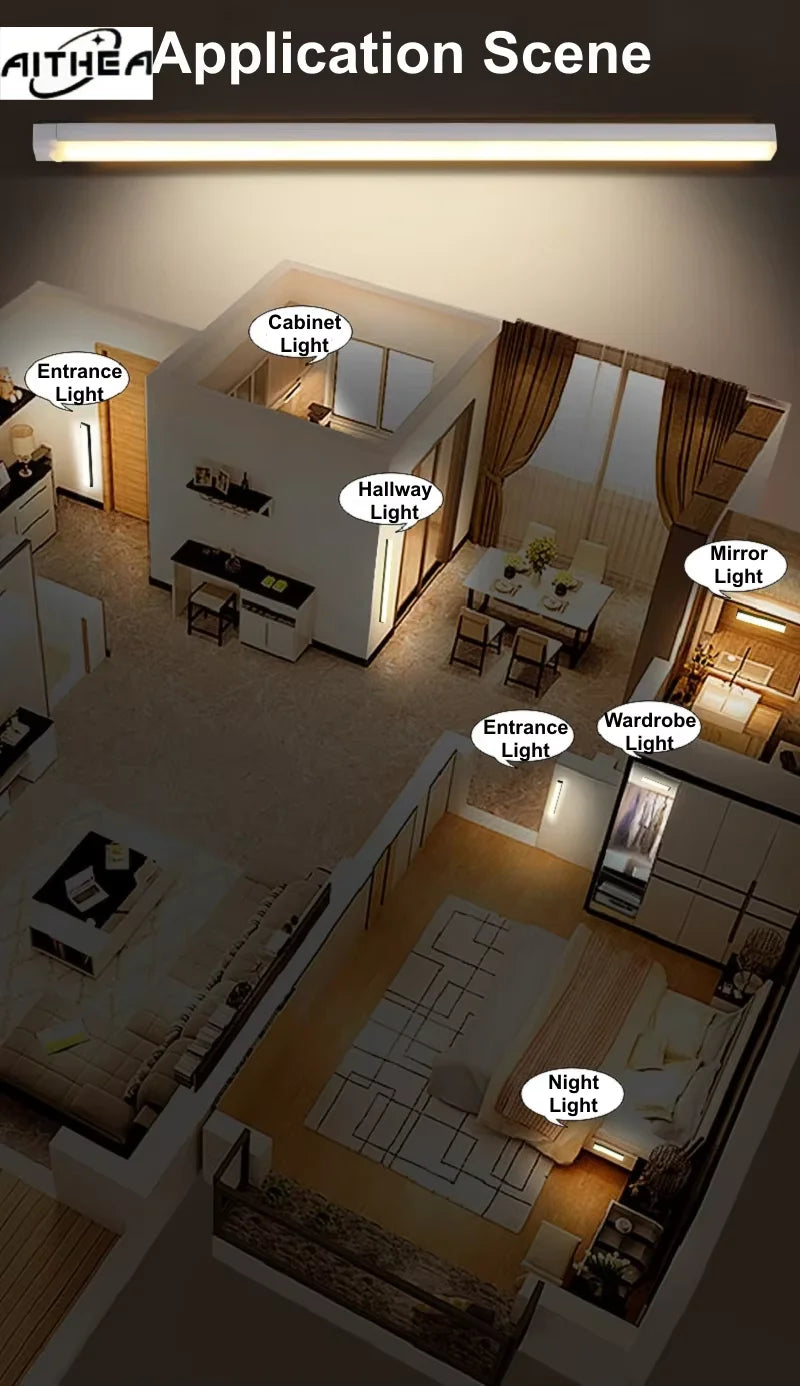 USB Motion Sensor LED Bar Light — Rechargeable Magnetic Cabinet Light