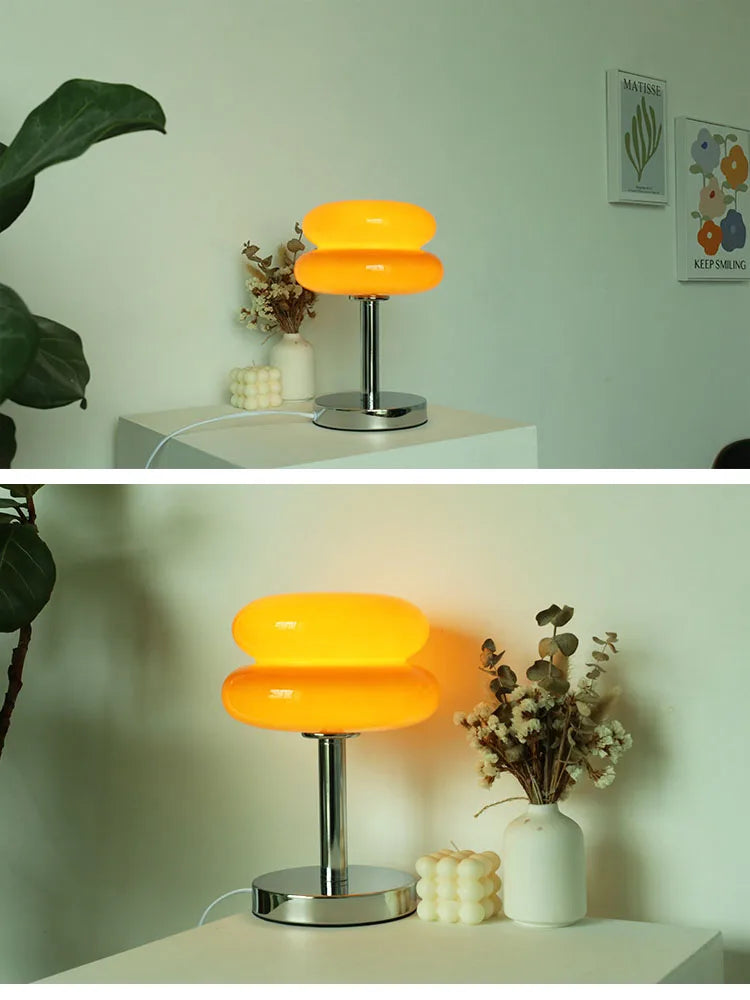 Macaron Glass Table Lamp — Retro Ambient Light