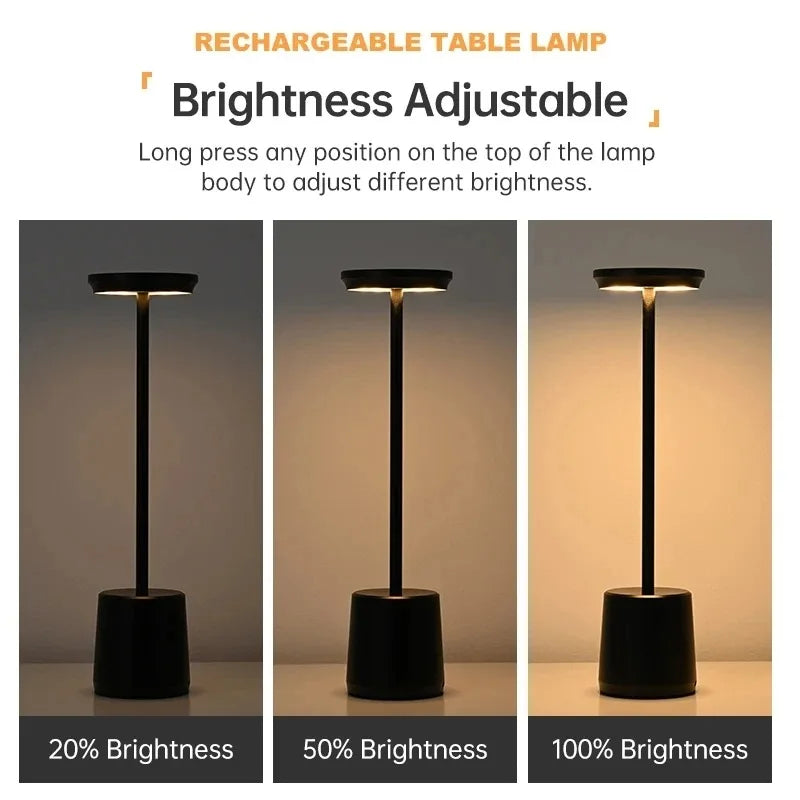 Slim Touch Table Lamp — 3 Color Modes Rechargeable