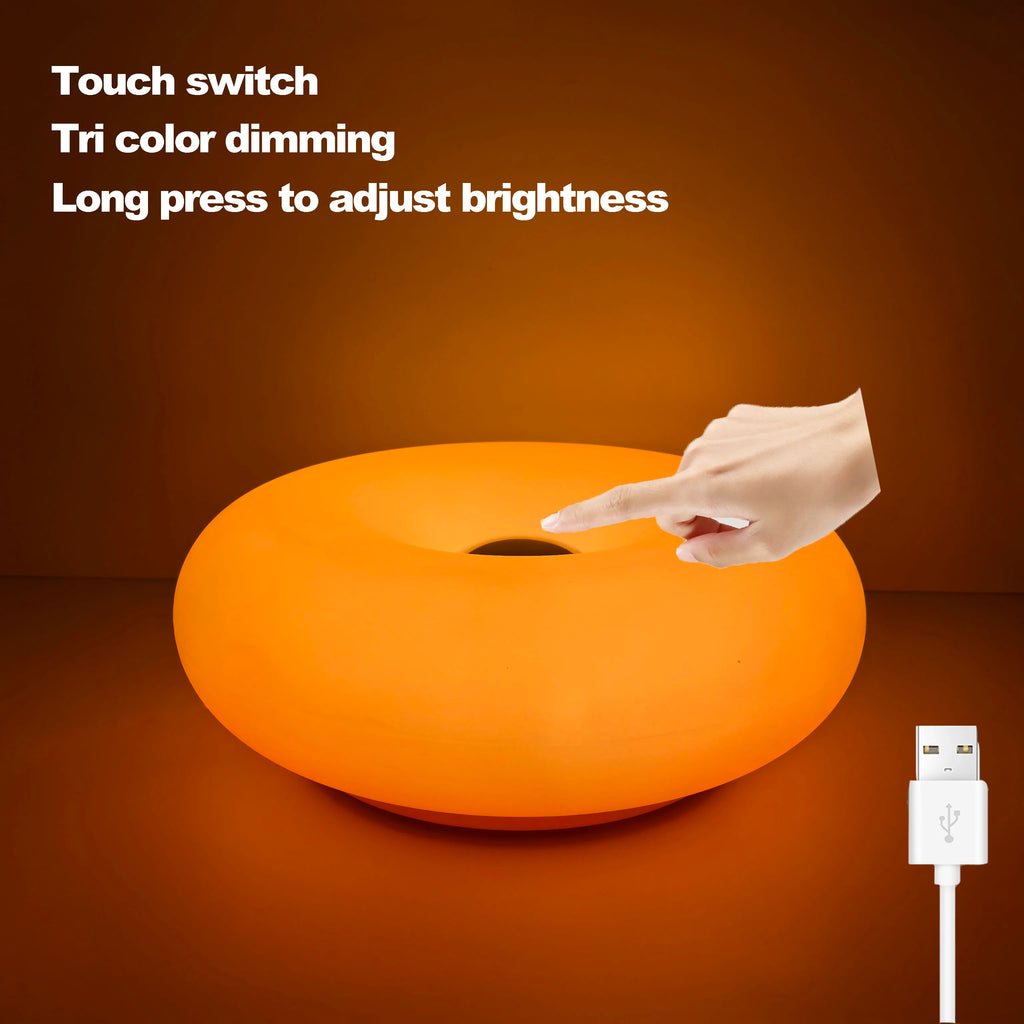 Bauhaus Donut Table Lamp — Touch Dimmable USB Ambient Light (Not glass）
