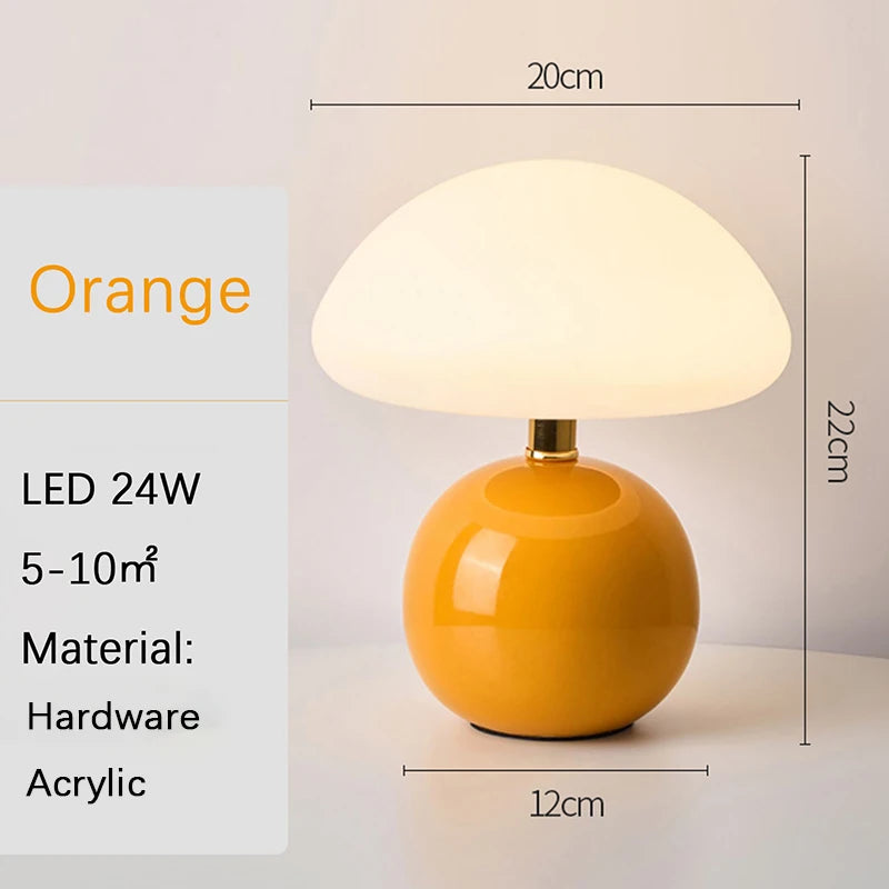Pastel Mushroom Table Lamp — USB Decorative Night Light