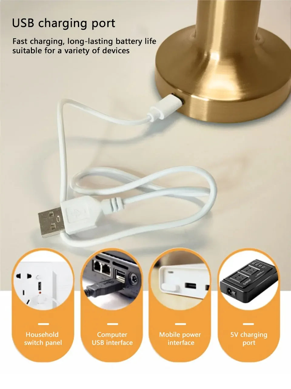 Golden Touch LED Table Lamp — Warm Dimmable Light
