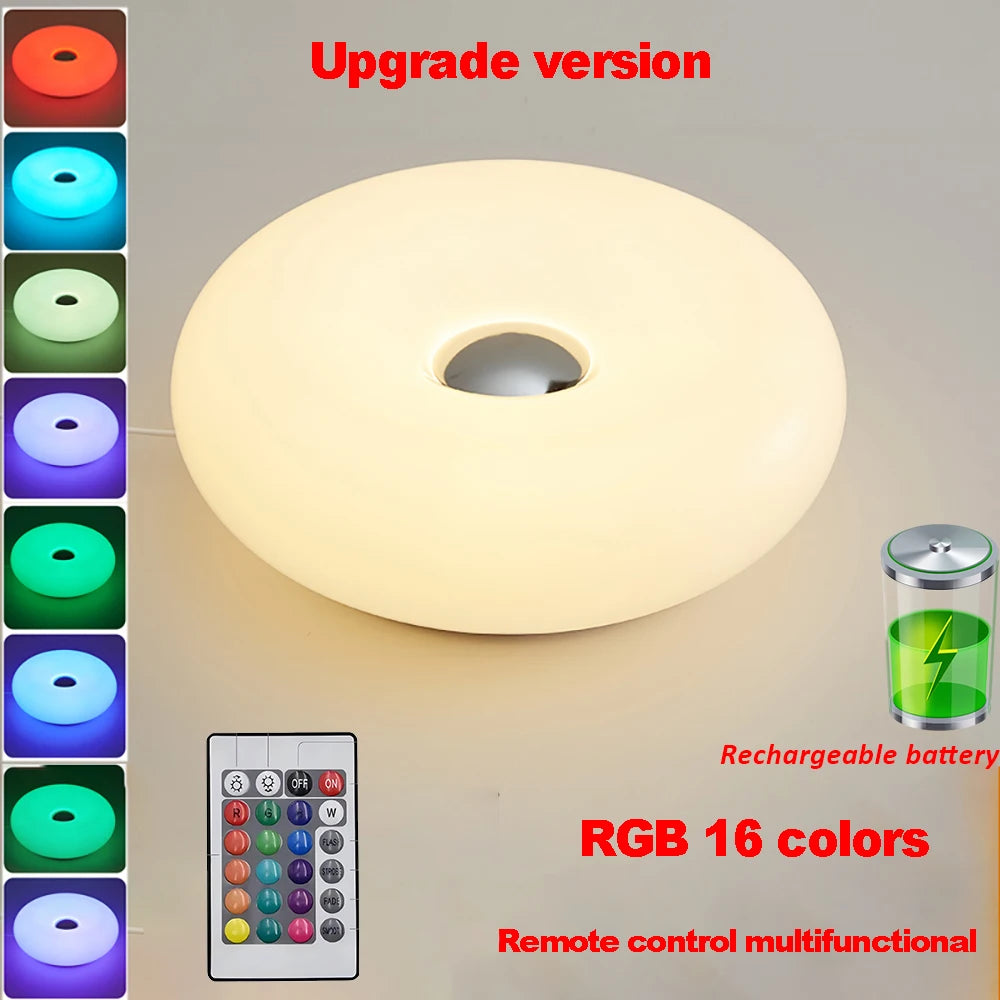 Bauhaus Donut Table Lamp — Touch Dimmable USB Ambient Light (Not glass）