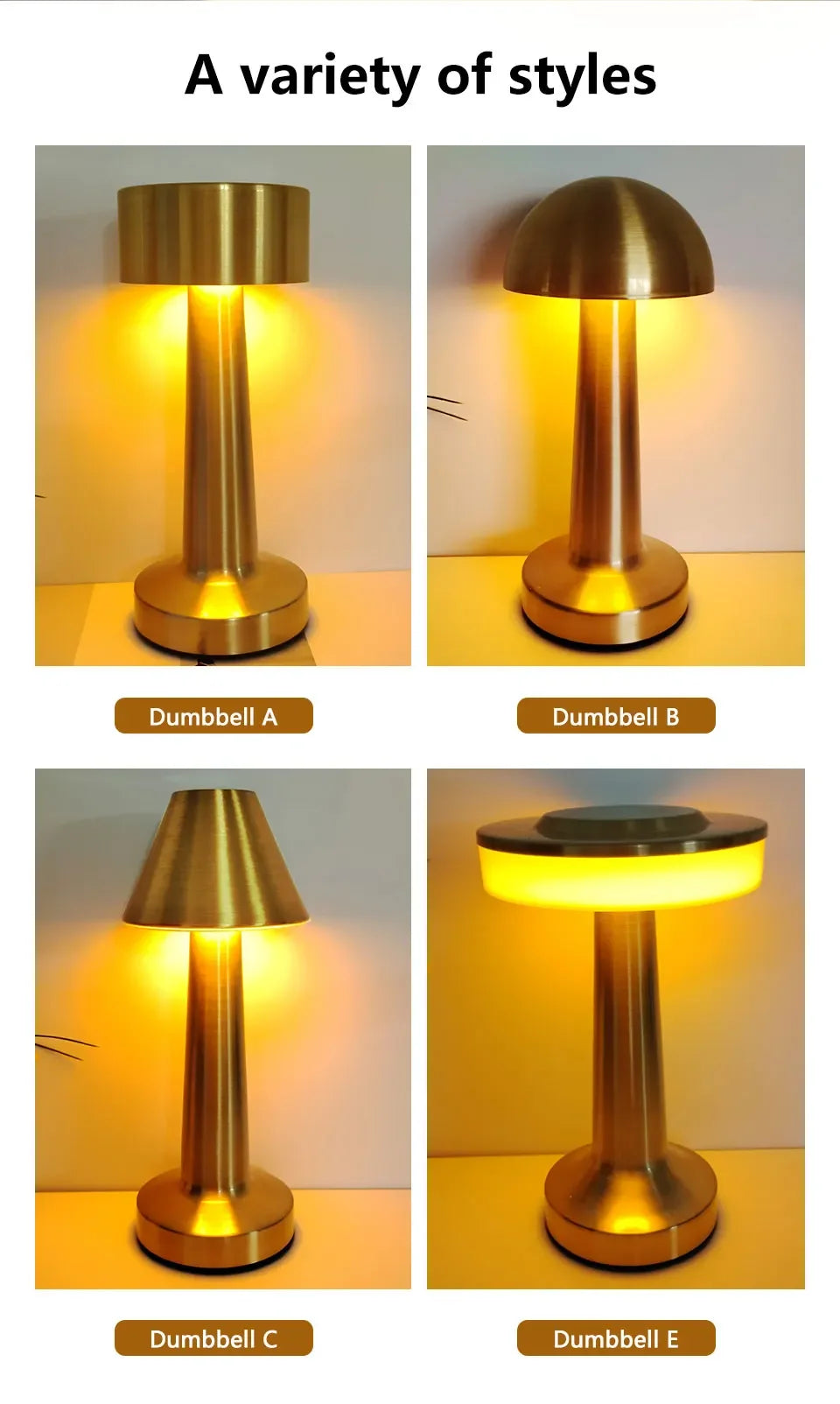 Golden Touch LED Table Lamp — Warm Dimmable Light