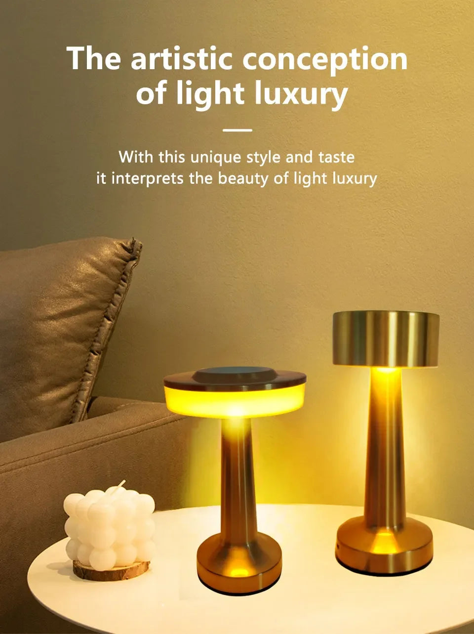 Golden Touch LED Table Lamp — Warm Dimmable Light