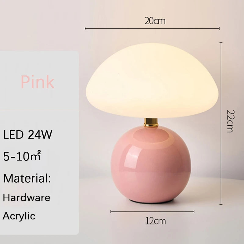 Pastel Mushroom Table Lamp — USB Decorative Night Light