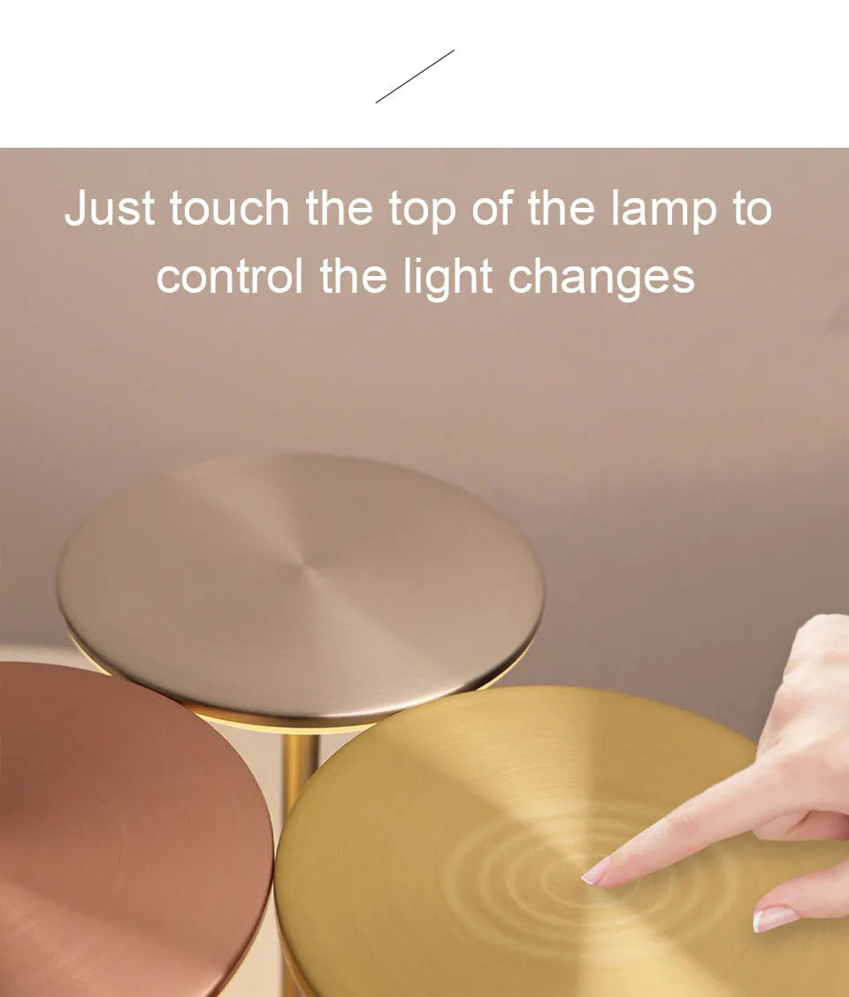 Luxury Touch Table Lamp — USB Rechargeable Wireless Light