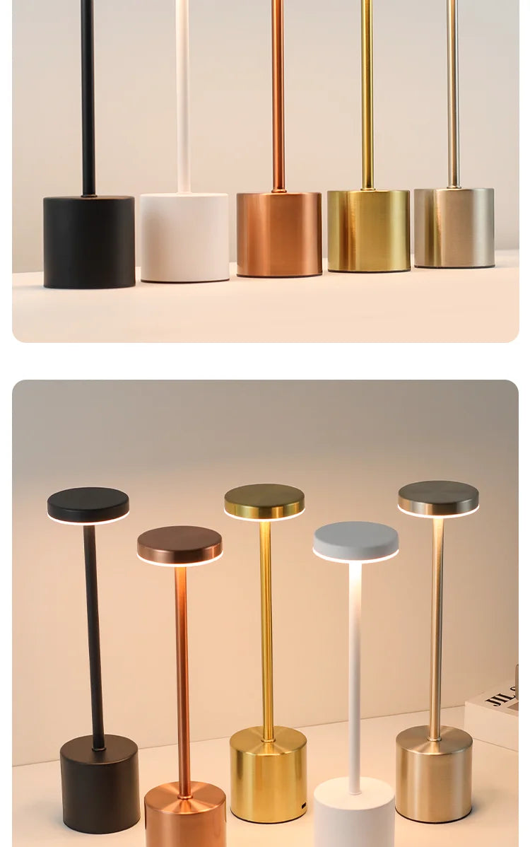 Slim Touch Table Lamp — 3 Color Modes Rechargeable