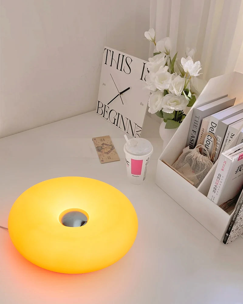 Bauhaus Donut Table Lamp — Touch Dimmable USB Ambient Light (Not glass）
