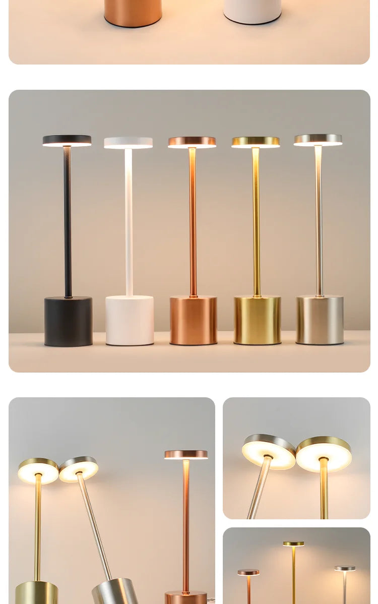 Slim Touch Table Lamp — 3 Color Modes Rechargeable