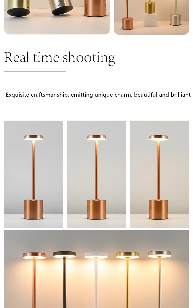 Slim Touch Table Lamp — 3 Color Modes Rechargeable