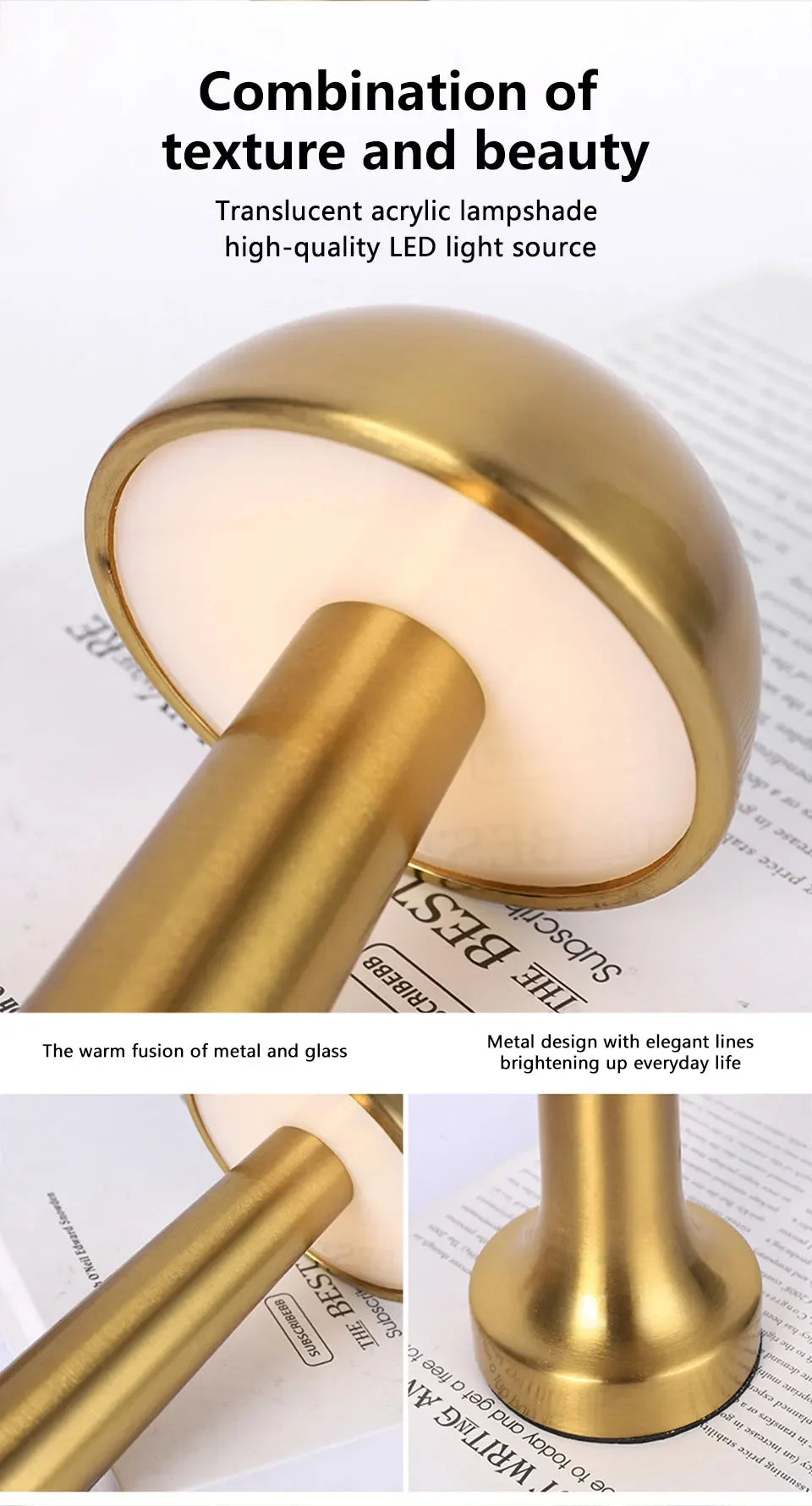 Golden Touch LED Table Lamp — Warm Dimmable Light