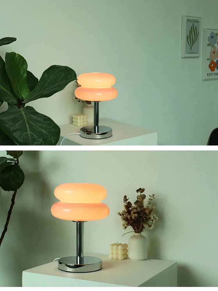 Macaron Glass Table Lamp — Retro Ambient Light