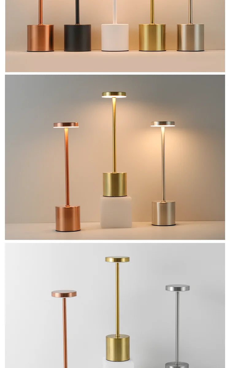 Slim Touch Table Lamp — 3 Color Modes Rechargeable