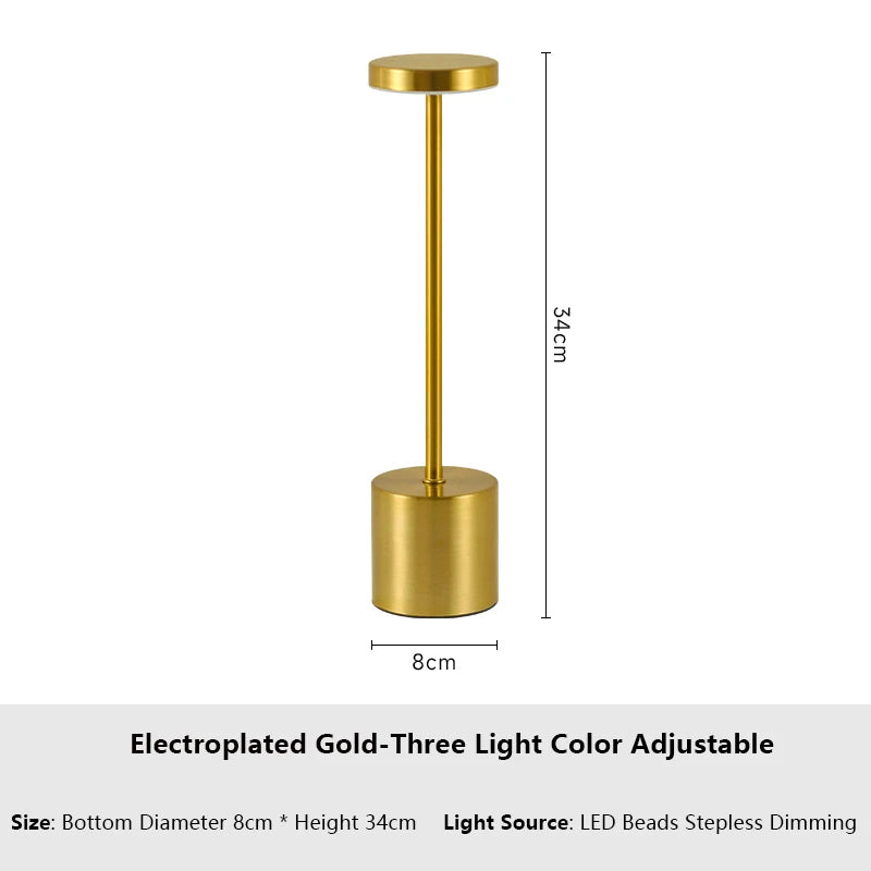 Slim Touch Table Lamp — 3 Color Modes Rechargeable