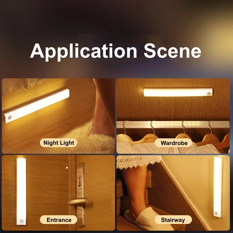 USB Motion Sensor LED Bar Light — Rechargeable Magnetic Cabinet Light