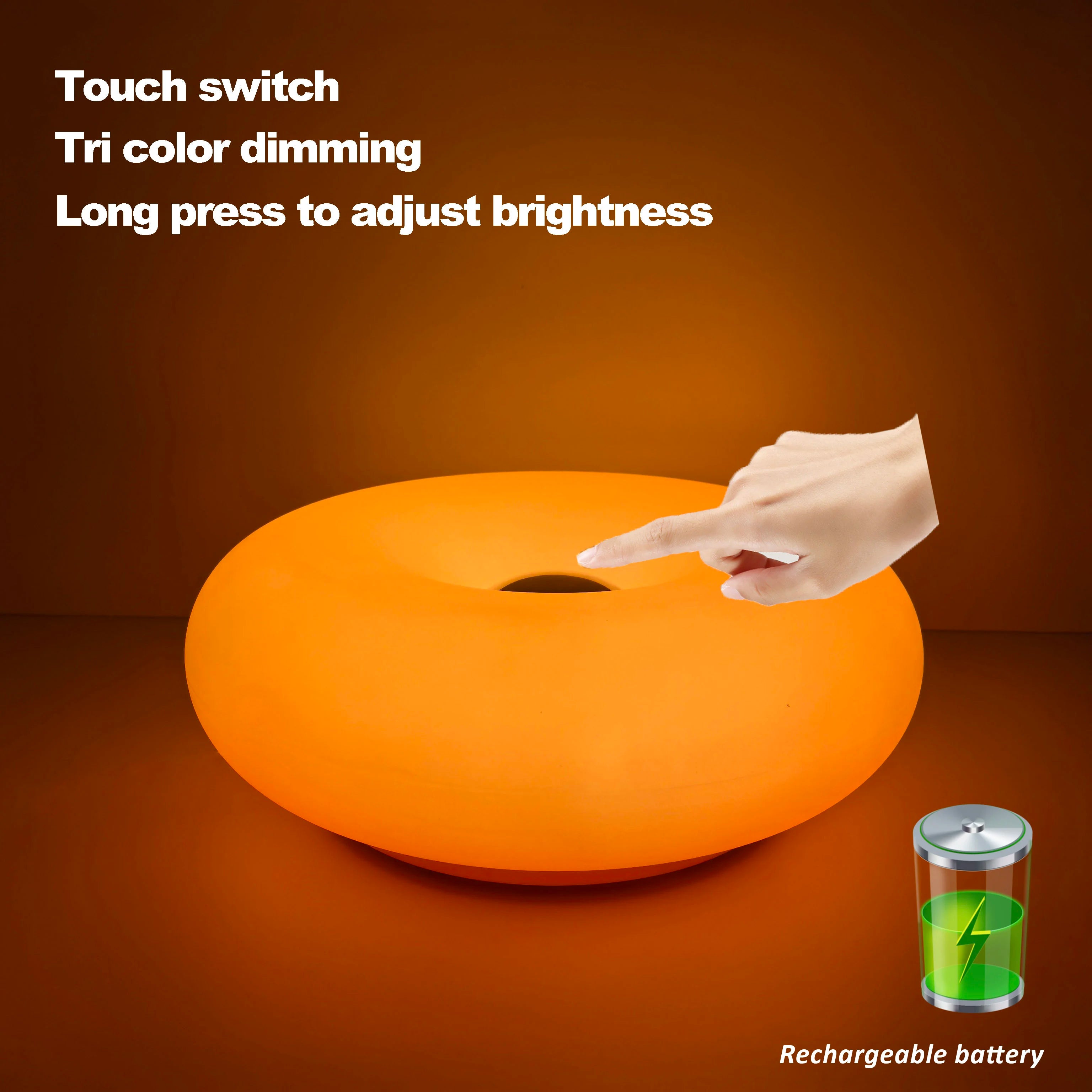 Bauhaus Donut Table Lamp — Touch Dimmable USB Ambient Light (Not glass）