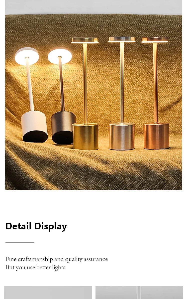 Slim Touch Table Lamp — 3 Color Modes Rechargeable