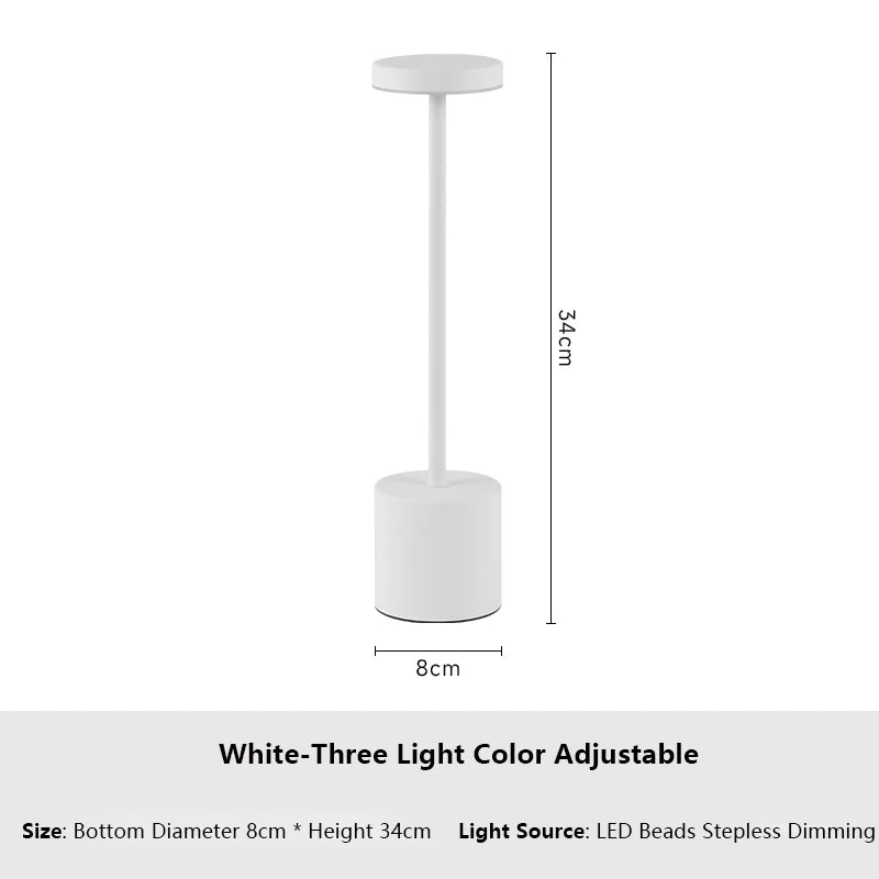 Slim Touch Table Lamp — 3 Color Modes Rechargeable