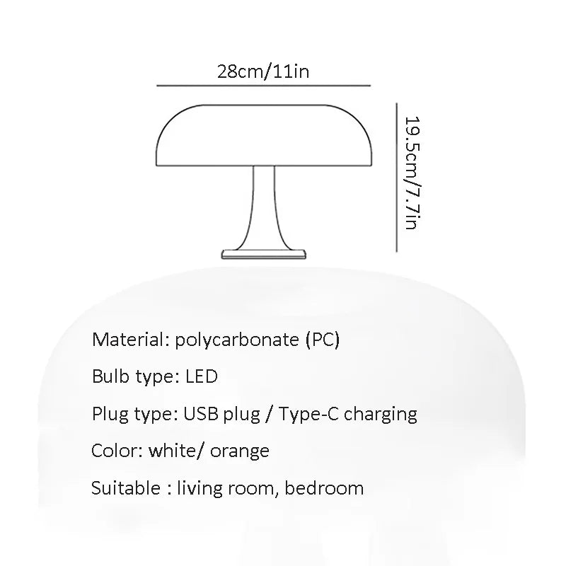 Mushroom Table Lamp — Modern Danish Design Ambient Light