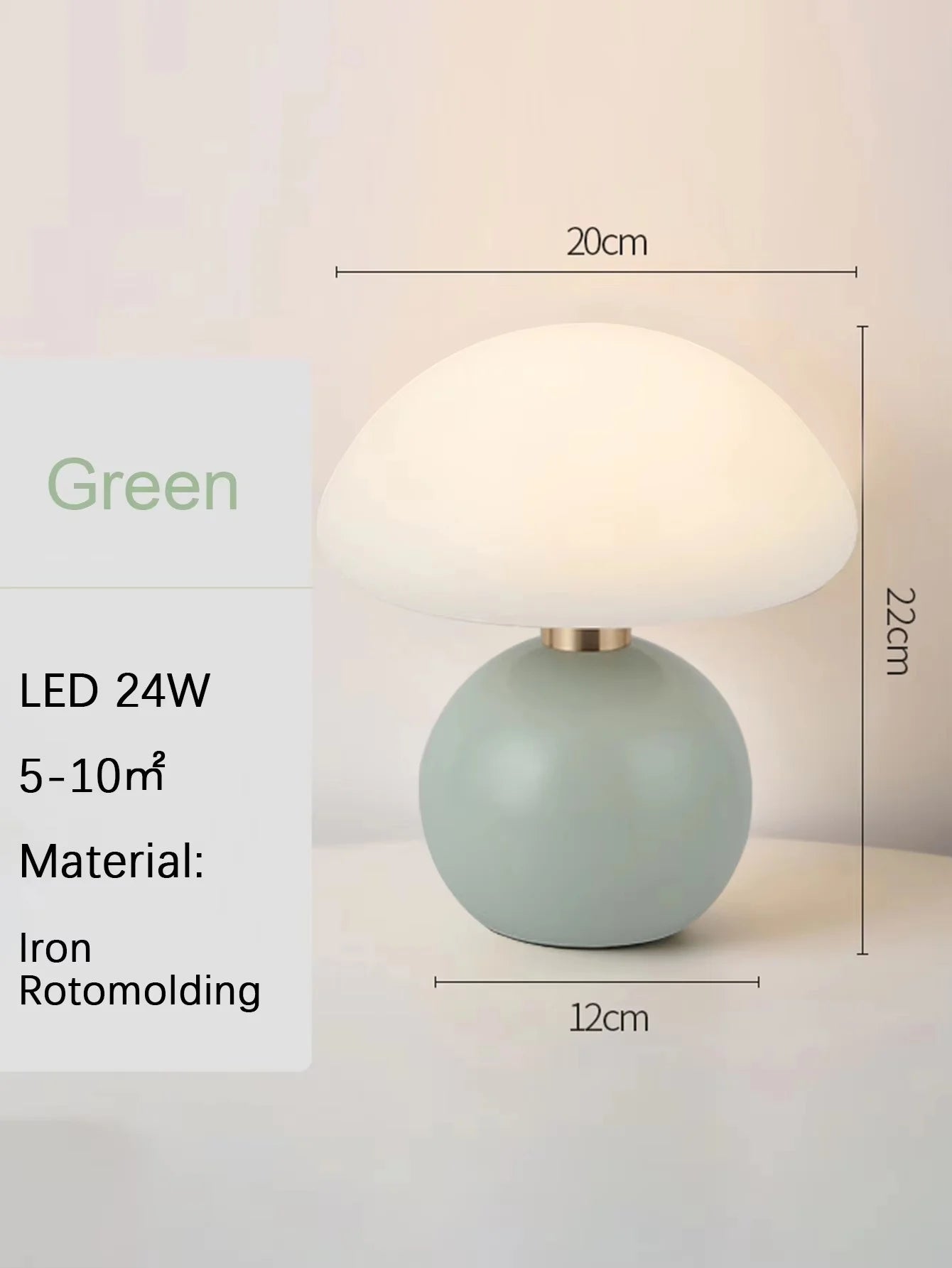 Pastel Mushroom Table Lamp — USB Decorative Night Light