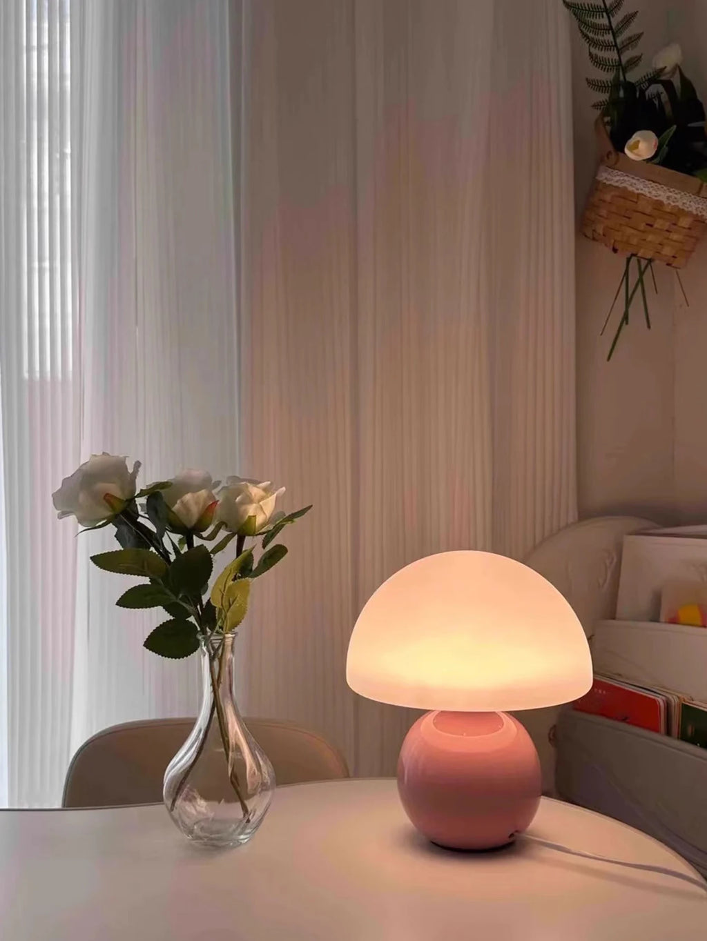 Pastel Mushroom Table Lamp — USB Decorative Night Light