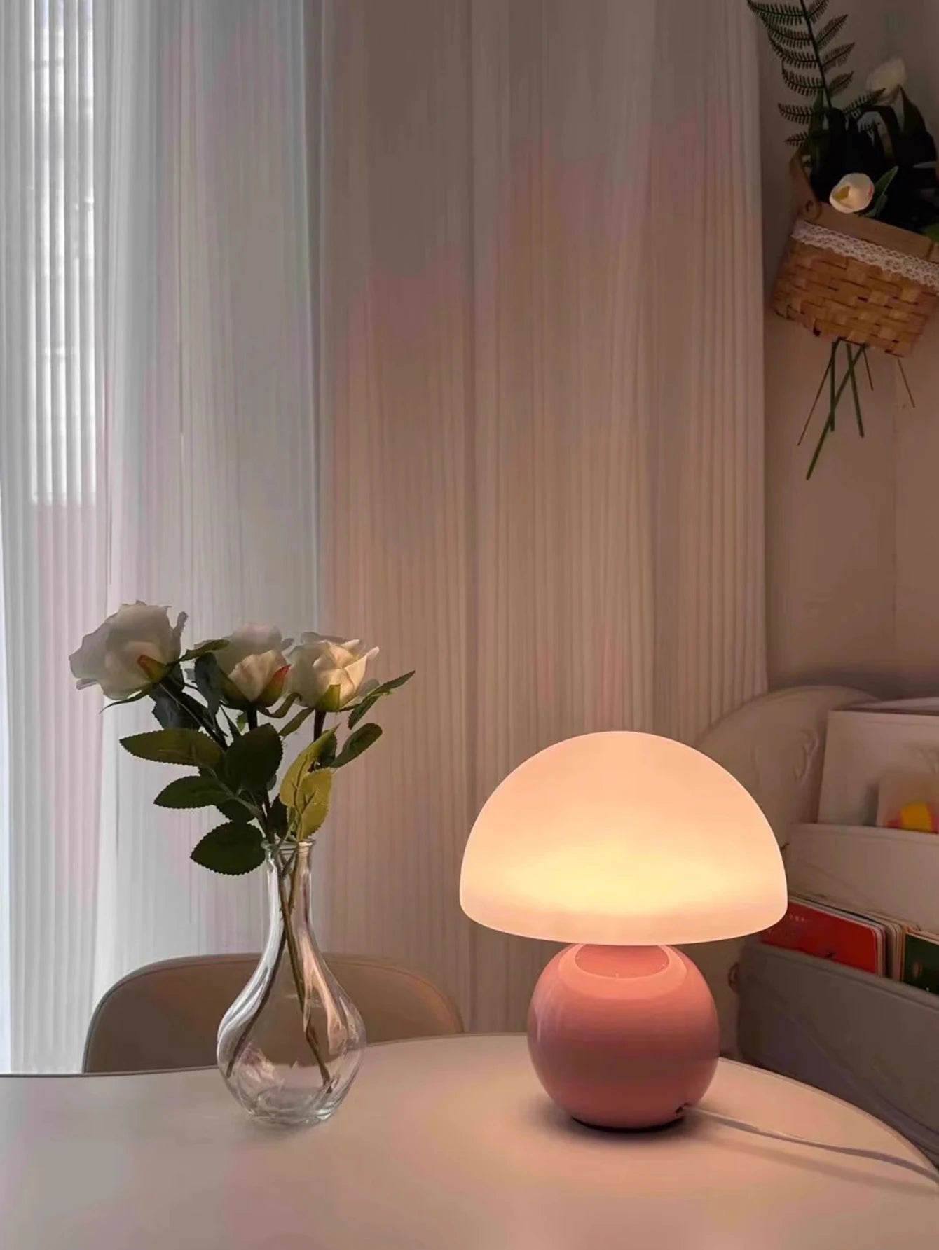 Pastel Mushroom Table Lamp — USB Decorative Night Light