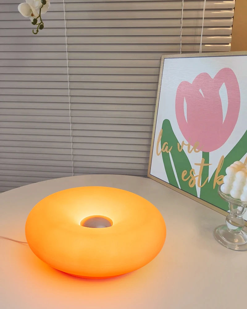 Bauhaus Donut Table Lamp — Touch Dimmable USB Ambient Light (Not glass）