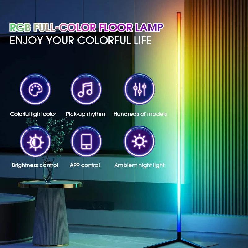 RGB Corner Floor Lamp — 16M Colors Music Sync Smart Light