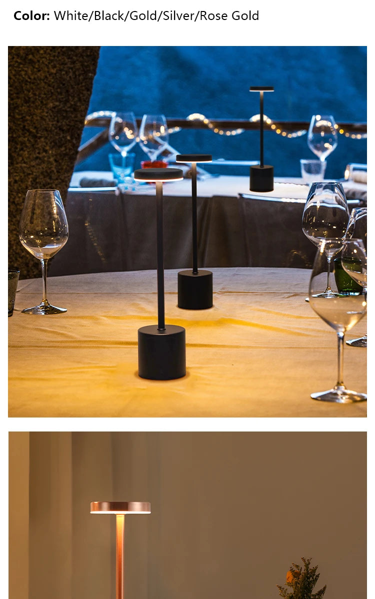 Slim Touch Table Lamp — 3 Color Modes Rechargeable