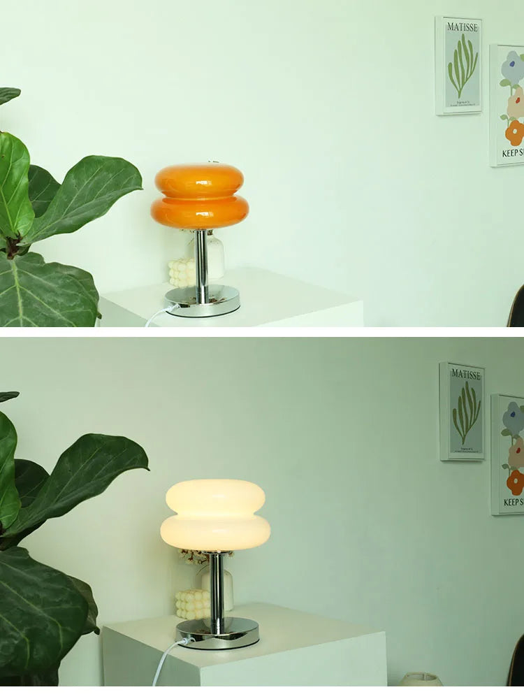 Macaron Glass Table Lamp — Retro Ambient Light