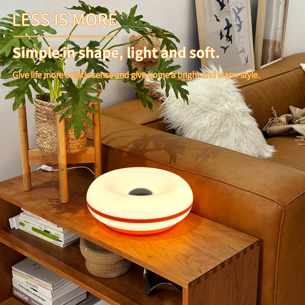 Bauhaus Donut Table Lamp — Touch Dimmable USB Ambient Light (Not glass）