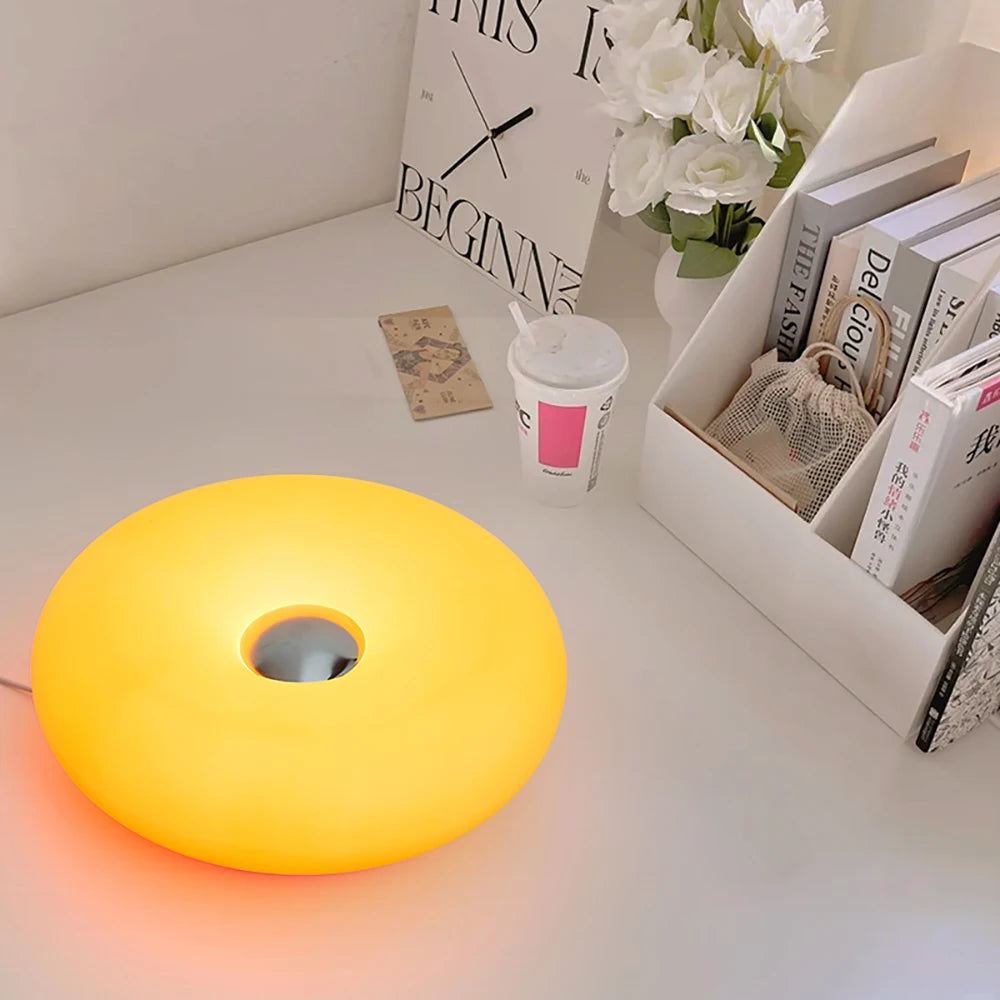 Bauhaus Donut Table Lamp — Touch Dimmable USB Ambient Light (Not glass）