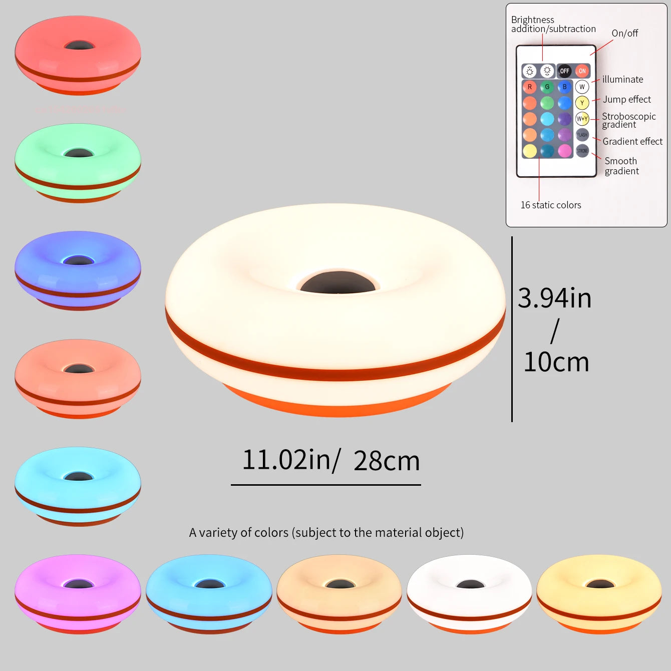 Bauhaus Donut Table Lamp — Touch Dimmable USB Ambient Light (Not glass）