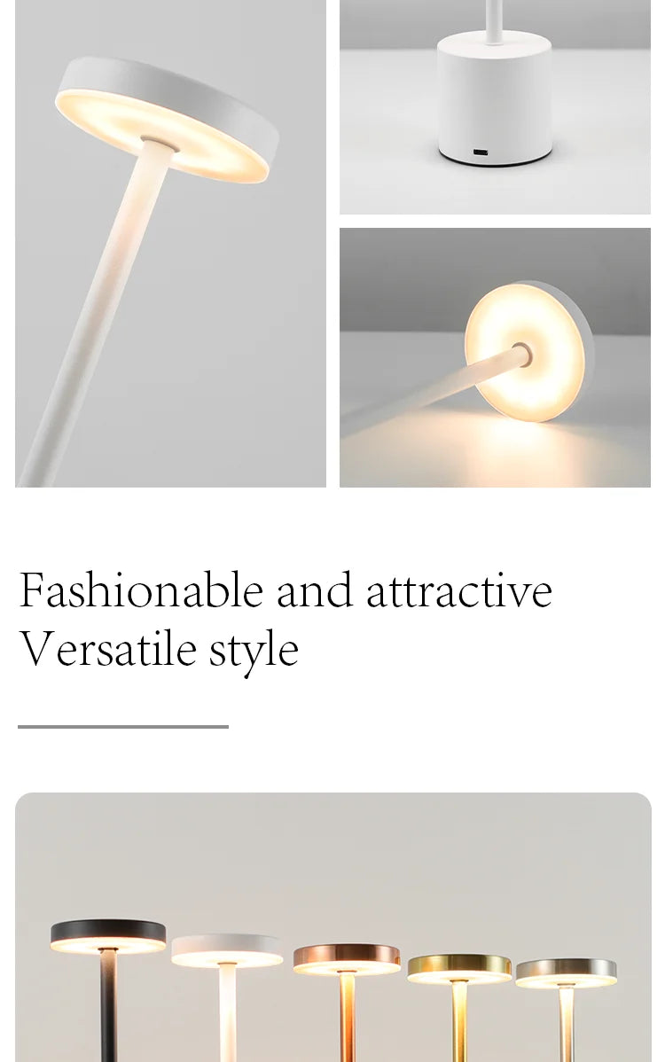 Slim Touch Table Lamp — 3 Color Modes Rechargeable