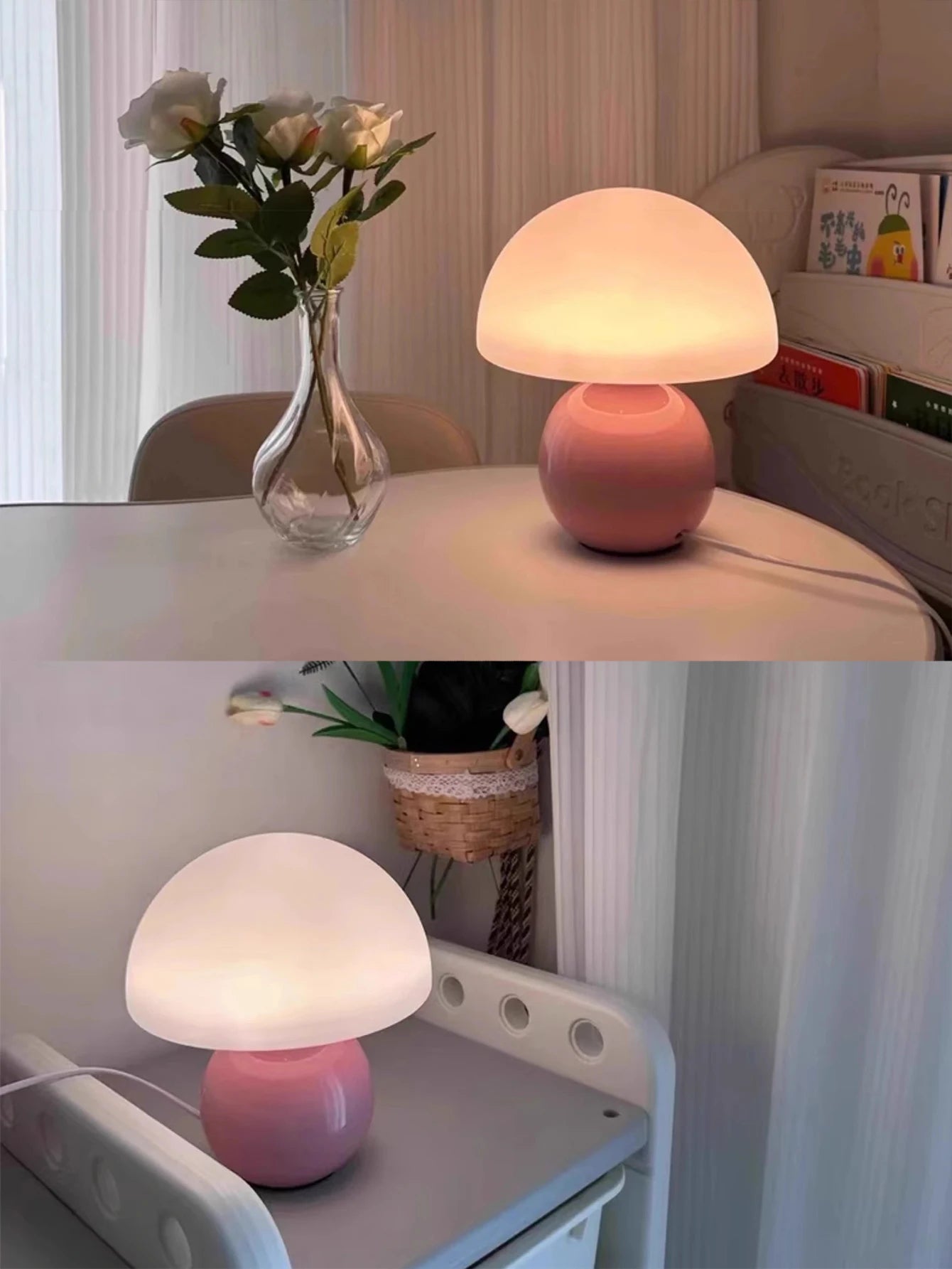 Pastel Mushroom Table Lamp — USB Decorative Night Light
