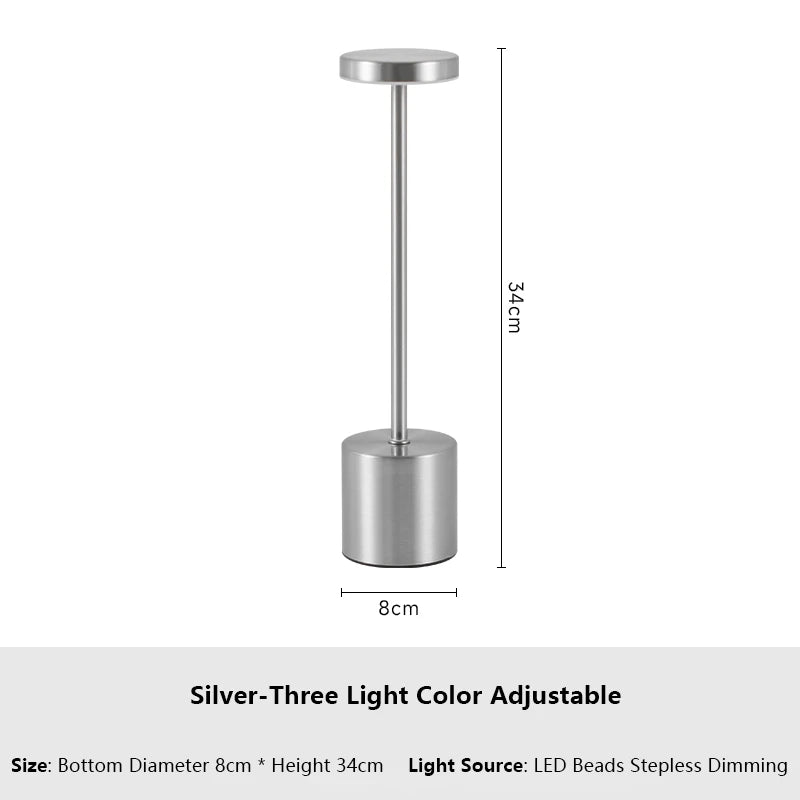 Slim Touch Table Lamp — 3 Color Modes Rechargeable