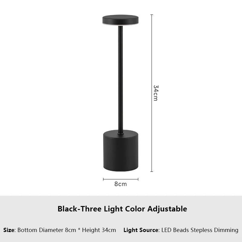 Slim Touch Table Lamp — 3 Color Modes Rechargeable