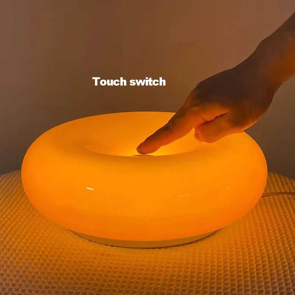 Bauhaus Donut Table Lamp — Touch Dimmable USB Ambient Light (Not glass）