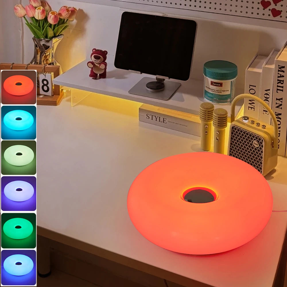 Bauhaus Donut Table Lamp — Touch Dimmable USB Ambient Light (Not glass）
