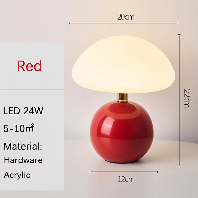 Pastel Mushroom Table Lamp — USB Decorative Night Light